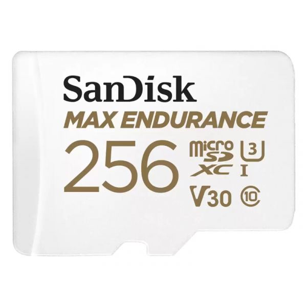 Sandisk MicroSDXC Max Endurance 256GB (V30/U3/Cl.10/R100/W40) + SD adapter memóriakártya